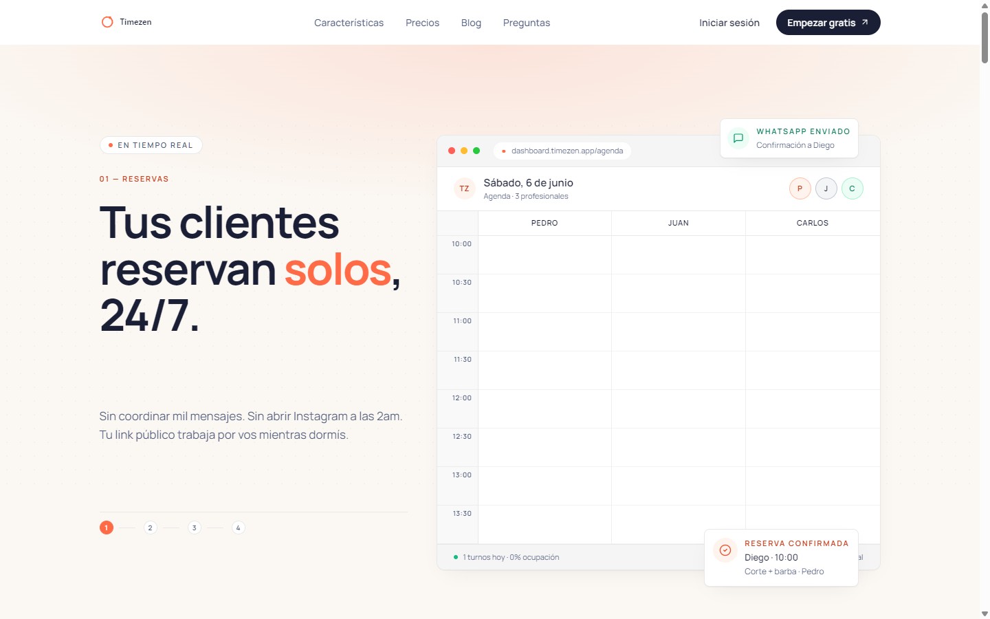 Timezen — plataforma de gestión de turnos para negocios de servicios
